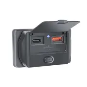 PD Type-C + USB Ports Car Bus Socket Adapter USB with Switch for Marine5368