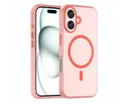 For iPhone 16 Plus MagSafe Frosted Translucent TPU + PC Full Coverage Phone Case - Red