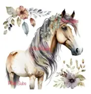 Sublimation Print Watercolor Horse Ready to Press Heat Transfer