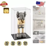 Clear Acrylic Display Case with LED Lights, Dustproof & Elegant Black Base, 9.4"