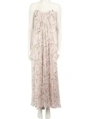Pink Silk Floral Pattern Gown