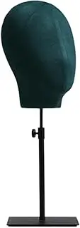 Garende Mannequin Head Stand, Model Holder, Adjustable Height, Manikin Head Display Stand for Wig, Green Black