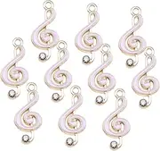 [SOESFOUFU] 10 pcs metal musical symbol charms music notes pendants jewelry making supplies silver earrings Music Symbol Pendant music notes charms for DIY necklace saxophone cute