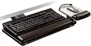 3M Easy Adjust Sit/Stand Keyboard Tray with Adjustable Platform, 58.42cm Track, Antimicrobial Gel Wrist Rests (AKT180LE)