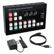 4K 4 CH HDMI Video Switcher Camera Live Streaming Station Video Record Capture