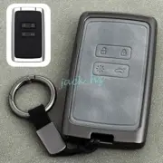 Metal Leather Key Fob Case Cover Keychain For Renault Clio Arkana Kiger Austral