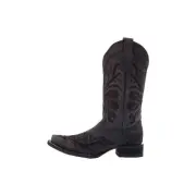 Corral Ld Black Embroidery Sq. Toe,Size 5.5