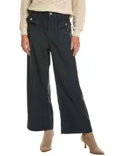 FRAME Denim The 70s Washed Navy Crop Straight Jean