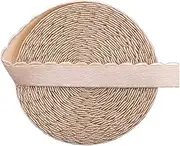 Bristlegrass Picot Plush Bra Strap Elastic Bands for Sewing 3/8 Inch 2 Yard Nude Roll Spool Nylon Spandex Shoulder Tape for Lingerie Underwear Sewing Trim (2Y 3/8" Nude)