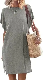 [Generic] Women's T-Shirt Dress for Summer Soft Casual Mini Dress, Beach Vacation Outfit & Travel Cover Up