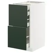 METOD / MAXIMERA base cb 2 frnts/2 low/1 md/1 hi drw, white/Havstorp deep green, 40x60x80 cm