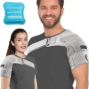 Recovery Shoulder Brace for Men&Women,Shoulder Stability Supports,Adjustable Fit Sleeve Wrap,for Shoulder Injuries,Tendonitis,Dislocation,Torn Rotator Cuff,AC Joint Pain Relief (Gray,Small)