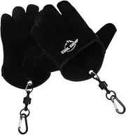 JOINPAYA 2Pcs Fireproof BBQ Gloves Durable Fishing Gloves Non Slip Grip for Barbecuing and Outdoor Activities Puncture Resistant with Magnetic Hooks Black