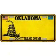 Oklahoma Don't Tread on Me Metal Sign