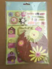 Brenda Walton ACCORDION BOOK KIT Scrap Book K & Company NEW Round Paper Stickers