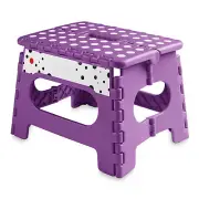9" Folding Plastic Step Foot Stool with Handle - Purple