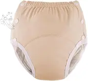 WEEOATAR Unisex Water-Proof Incontinence Adult Cloth Diaper Nappy, Reusable Nappy Diapers, Elastic Incontinence Protection Underwear Swim Nappies for The Elderly, Disabled, Postpartum (Orange, M)