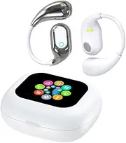Open Ear Earbuds Bluetooth 5.4 -Bone Conduction Headphones 2025 New Intelligent Touch Screen Ultra Comfy Over The Ear Bluetooth Earbuds with Earhooks IPX7 Waterproof for Exercise 2 (White)