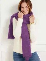 [Talbots] Metallic Windowpane Wrap - RICH AMETHYST - New - Released 2025