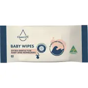 CleanLIFE Plastic Free Wipes Extra Gentle for Baby and Newborns 80 Pack