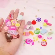 30 Pcs/Pack Slime Beads Candy Flatbacks Resin Flat Back Scrapbooking Charms DIY
