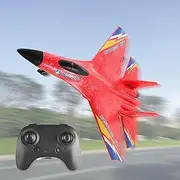 RC Plane Model SU-27 2.4Ghz 6-Axis Gyro Remote Control Airplane Rc Airplane for Beginners Family Toys for Outdoor Activities (Red)