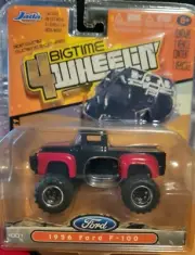 BRAND NEW 1/64 SCALE BIGTIME 4 WHEELIN BLACK AND RED 1956 FORD F-100