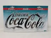 Vintage 1998 Drink Coca-Cola Chrome Plated Die-Cast Metal License Plate - NEW