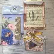 Junk Journal pockets Set of 3 Mixed Lot Handmade Journal Pockets