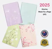 2025 Diary A5 Week to Page Floral Print Cover Softcover Round Edge Planner Gift