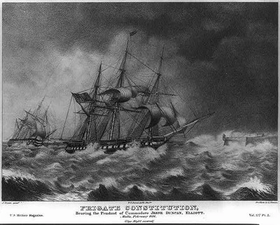 Frigate Constitution bearing pendant Commodore Jesse Duncan, Elliott, Malta,