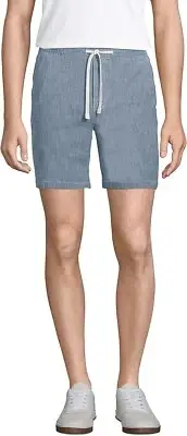 NWT Lands' End Mens 7" Comfort Knockabout Chambray Deck Shorts Size XL $60 3e255