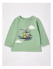 [Sprout] Dinocopter Novelty T-Shirt in Green