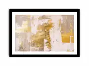 White Gold Abstract Framed print Art Poster