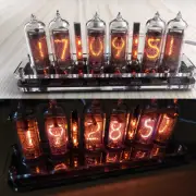 IN-14 6- digits Nixie clock. Carbon fiber case. With installed tubes
