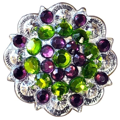 26HS Peridot Amethyst Crystal Berry Headstall Saddle Hilason