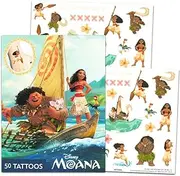 Disney Moana Tattoos - 50 Assorted Temporary Tattoos with Bonus Tribal Tattoos (Moana Party Supplies)