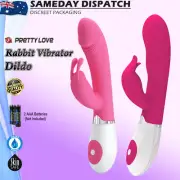 Rabbit Vibrator Realistic Dildo Dong GSpot Clitoris Stimulator Woman Sex Toy