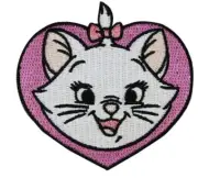 Aristocats Marie Kitten in Heart Embroidered 3" Tall Iron on Patch