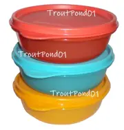 Tupperware Deluxe Modular Nesting Bowls 1 1/4 c Sm Cereal Leftovers 3 Colors