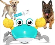 HONGID Crawling Crab Dog Toys,Escaping Dog Cat Toy with Obstacle Sensor,Interactive Dog Toys Music Sounds & Lights for Dogs Cats Pets,Christmas Toys Puppy/Small/Medium Dogs, Green, Large Dog Toys
