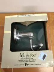 Milburn Double Robe Hook. Polished Chrome