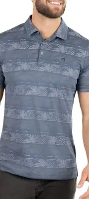 NWT Travis Mathew Prestige Performance Blue Frosty Morning Golf Polo Mens Medium