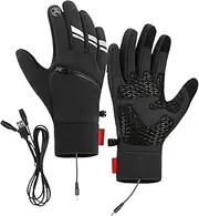 [lyanny] Electric Gloves - USB Winter Gloves - Waterproof Heating Snowmobile Thermal Winter Gloves Touchscreen Snow Ski Gloves for Driving Cycling Running