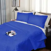 Ramesses 3 Piece Ultrasonic Comforter Set King Royal Blue