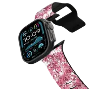 Apple Watch Ultra, Ultra 2 (49mm) Impact Band Botanical black pink sakura trees leaves floral pattern