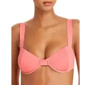Aqua Swim 286286 Womens Underwire Bandeau Bikini Swim Top Pink, Size Small