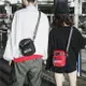 FINDSENSE 品牌 韓國 手提包港風 潮 酷 個性 插口 字母 黑白格 情侶 斜挎包 單肩 手拎包