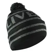 Liverpool Bobble Hat Black & Grey - Adult One- Size- Football Gift Souvenir