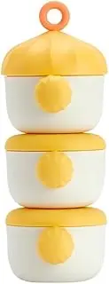 Snblzhef 3-Layer Milk Powder Dispenser, Stackable and Portable, Large Capacity, Ideal for Outdoor & Snacks Storage Yellow